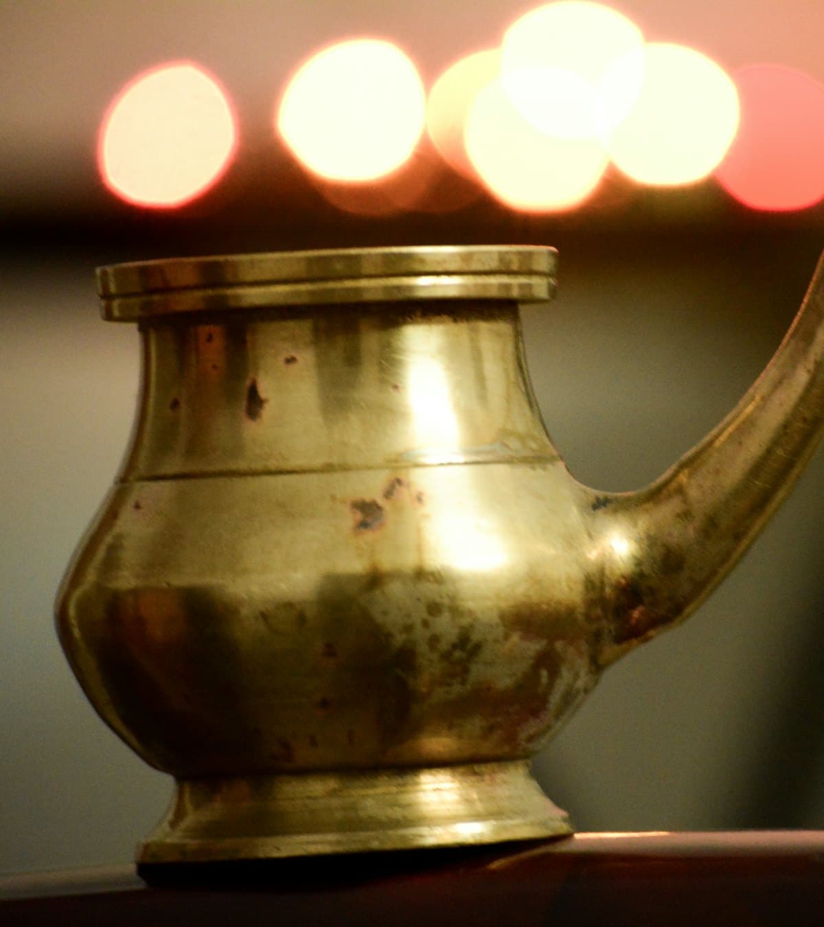 Copper kalash set for puja rituals